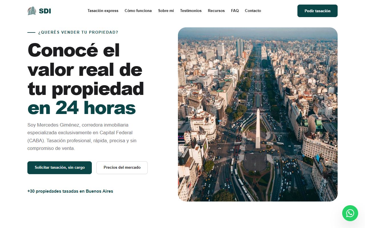 Portada de la web de SDI, servicios inmobiliarios